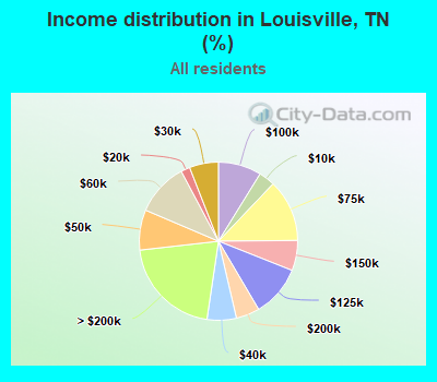 Income distribution in Louisville, TN (%)
