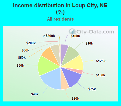 Income distribution in Loup City, NE (%)