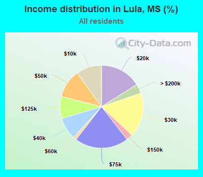 Income distribution in Lula, MS (%)