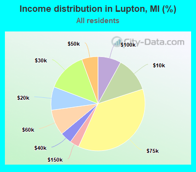 Income distribution in Lupton, MI (%)