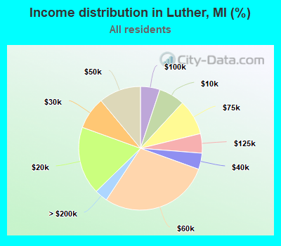 Income distribution in Luther, MI (%)