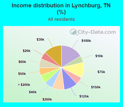 Income distribution in Lynchburg, TN (%)