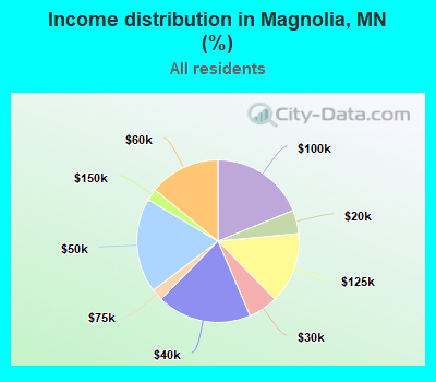 Income distribution in Magnolia, MN (%)