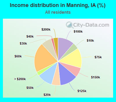 Income distribution in Manning, IA (%)