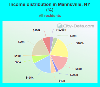 Income distribution in Mannsville, NY (%)