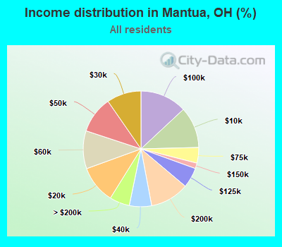 Income distribution in Mantua, OH (%)