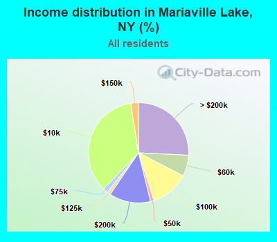 Income distribution in Mariaville Lake, NY (%)