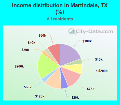 Income distribution in Martindale, TX (%)