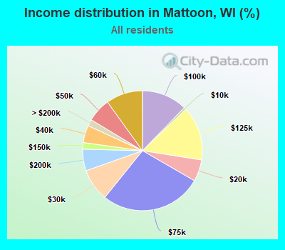Income distribution in Mattoon, WI (%)