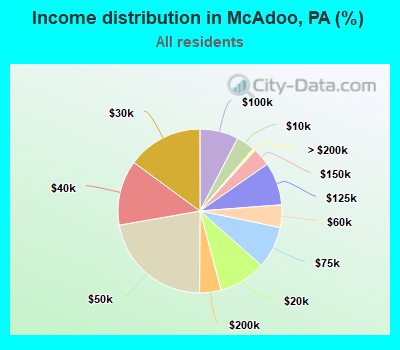 Income distribution in McAdoo, PA (%)