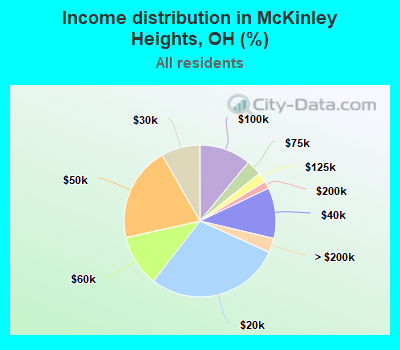 Income distribution in McKinley Heights, OH (%)