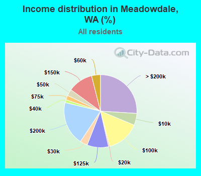 Income distribution in Meadowdale, WA (%)