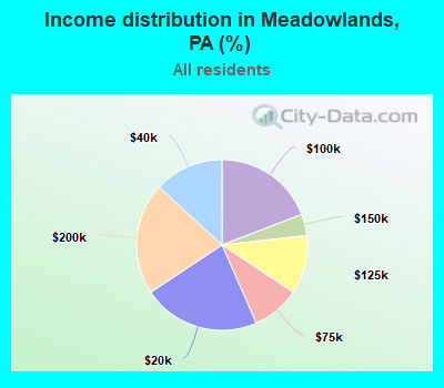 Income distribution in Meadowlands, PA (%)
