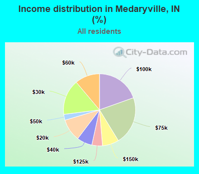 Income distribution in Medaryville, IN (%)