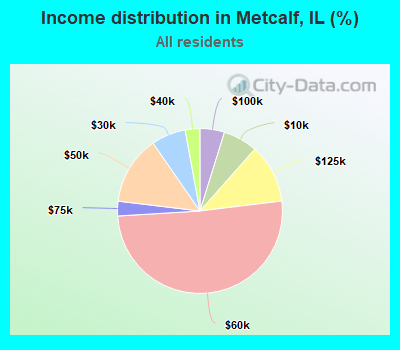 Income distribution in Metcalf, IL (%)