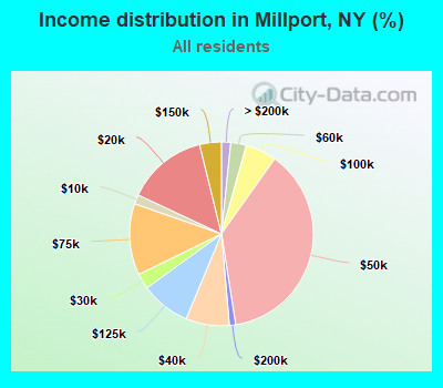 Income distribution in Millport, NY (%)