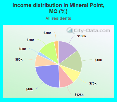 Income distribution in Mineral Point, MO (%)