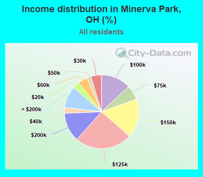 Income distribution in Minerva Park, OH (%)