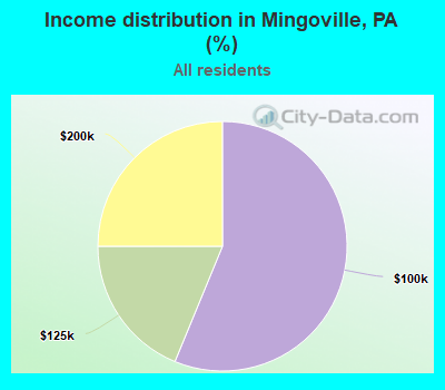 Income distribution in Mingoville, PA (%)