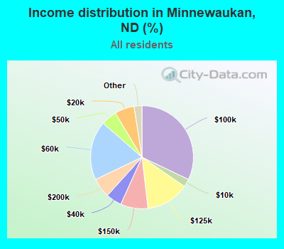 Income distribution in Minnewaukan, ND (%)