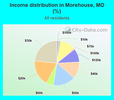 Income distribution in Morehouse, MO (%)