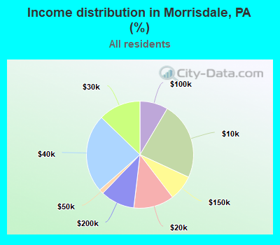 Income distribution in Morrisdale, PA (%)