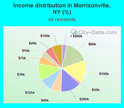 Income distribution in Morrisonville, NY (%)