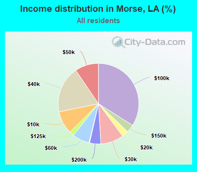 Income distribution in Morse, LA (%)