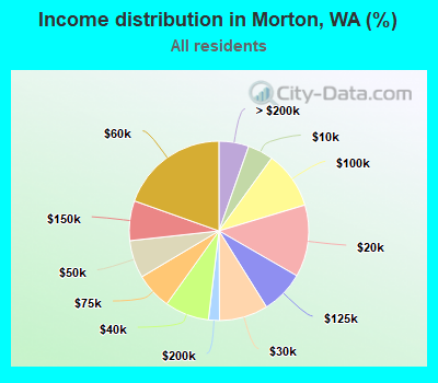 Income distribution in Morton, WA (%)