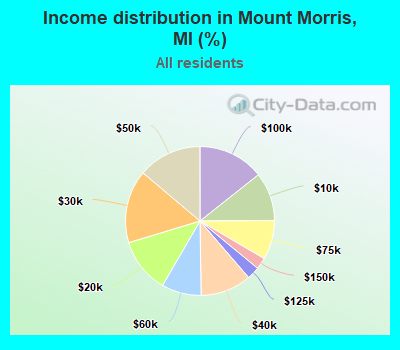 Income distribution in Mount Morris, MI (%)
