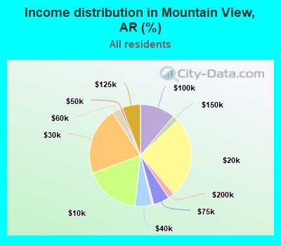 Income distribution in Mountain View, AR (%)