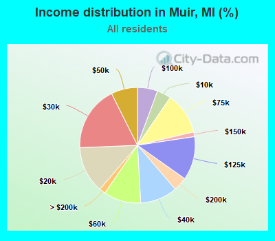 Income distribution in Muir, MI (%)