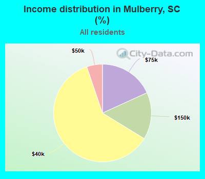 Income distribution in Mulberry, SC (%)