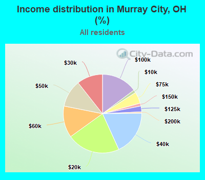 Income distribution in Murray City, OH (%)