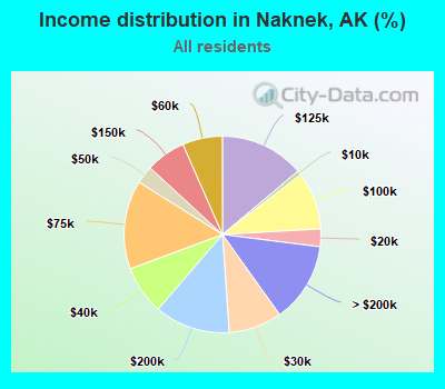 Income distribution in Naknek, AK (%)