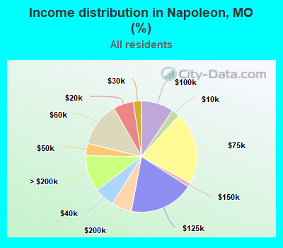 Income distribution in Napoleon, MO (%)