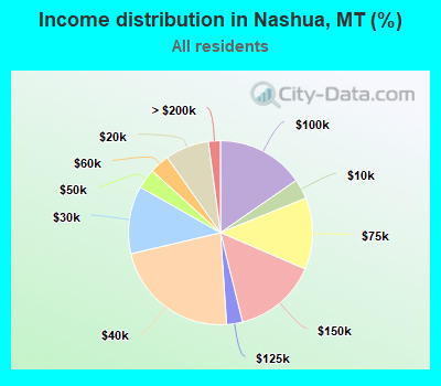 Income distribution in Nashua, MT (%)