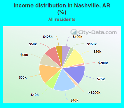 Income distribution in Nashville, AR (%)