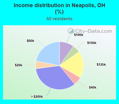Income distribution in Neapolis, OH (%)