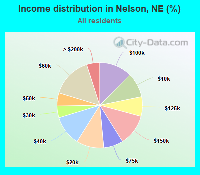 Income distribution in Nelson, NE (%)