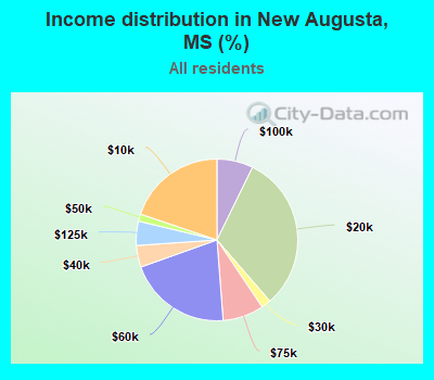 Income distribution in New Augusta, MS (%)