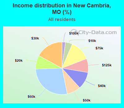 Income distribution in New Cambria, MO (%)
