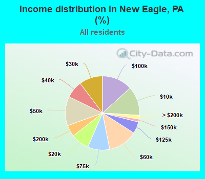 Income distribution in New Eagle, PA (%)