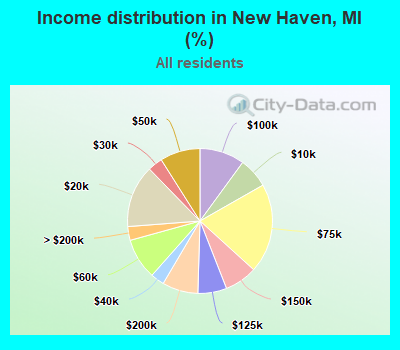Income distribution in New Haven, MI (%)