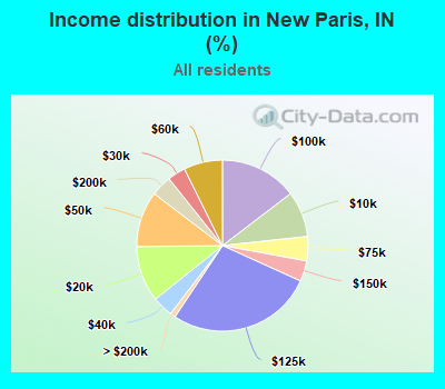 Income distribution in New Paris, IN (%)
