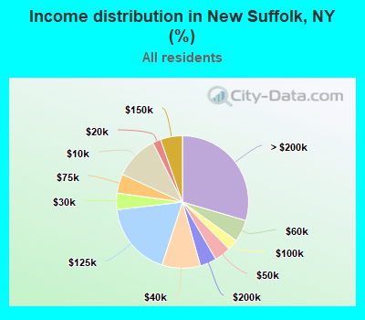Income distribution in New Suffolk, NY (%)