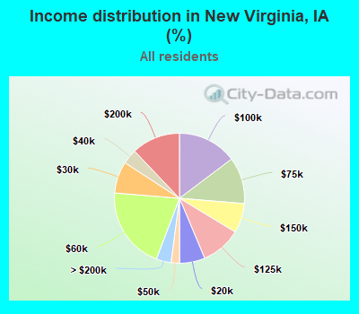 Income distribution in New Virginia, IA (%)