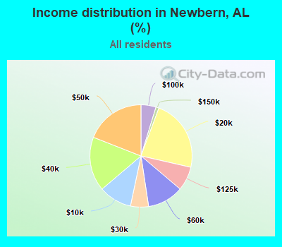 Income distribution in Newbern, AL (%)