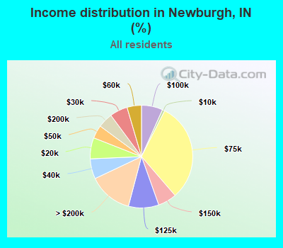 Income distribution in Newburgh, IN (%)