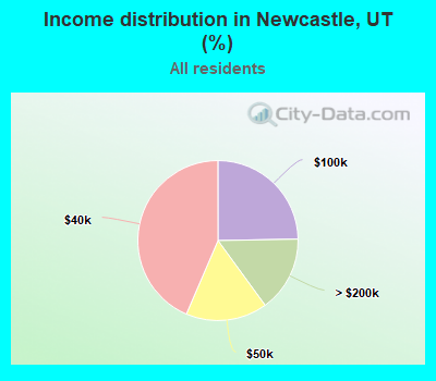 Income distribution in Newcastle, UT (%)